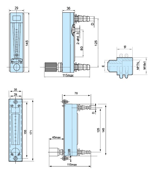 DK800S-3、DK800S-4、DK800S-6 玻璃轉(zhuǎn)子流量計